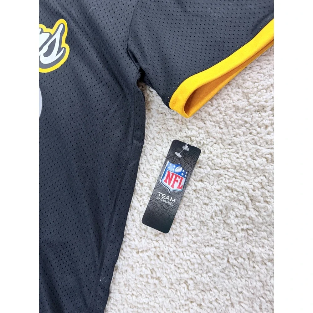 NFL Team Apparel Pittsburgh Steelers Jersey Youth XL Black New Mesh V-Neck 33